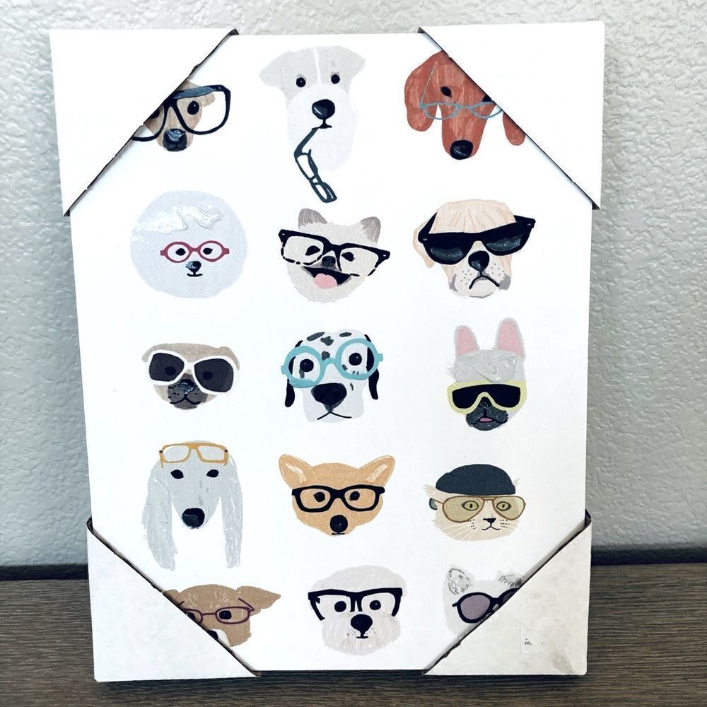 Dogs in Glasses Canvas Wall Art Decor